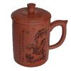 Liang baobao Purple Sand Clay Tea Cup 500ml Chinese Zisha Teacups Handle Lip Mugs (Red)