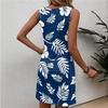 Robe d'été décontractée à fleurs pour femme, col rond, sans manches