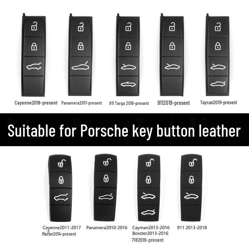 Porsche Car Key Button Rubber Cover for MACAN, CAYENNE, PANAMERA, 718, TAYCAN, 911