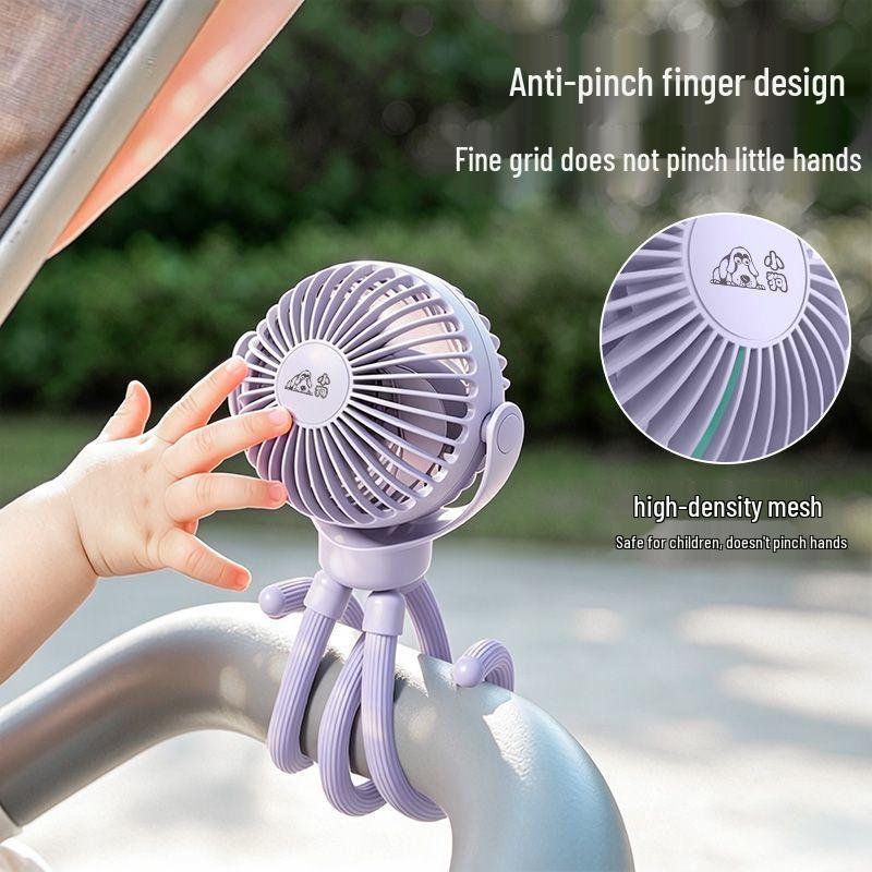 Rechargeable Octopus Mini Fan: Clip-on Stroller & Crib Safe Design