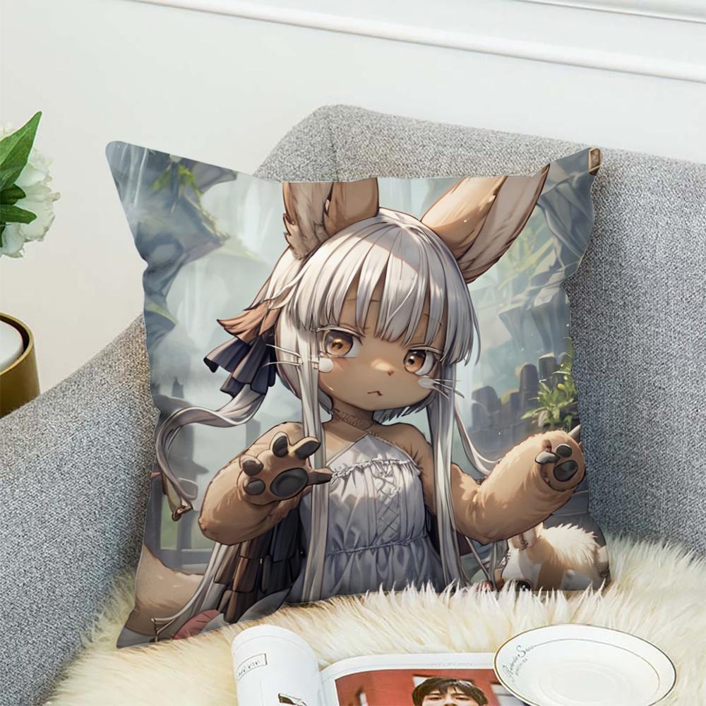 M-Made In Abyss Pillow Case For Car Sofa Decorative Home Double-sided Print Plush Square Throw Pillow Cushion Cover