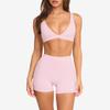 European and American nude yoga bra women's beautiful back shockproof gathering outside wear outdoor running fitness sports underwear women
