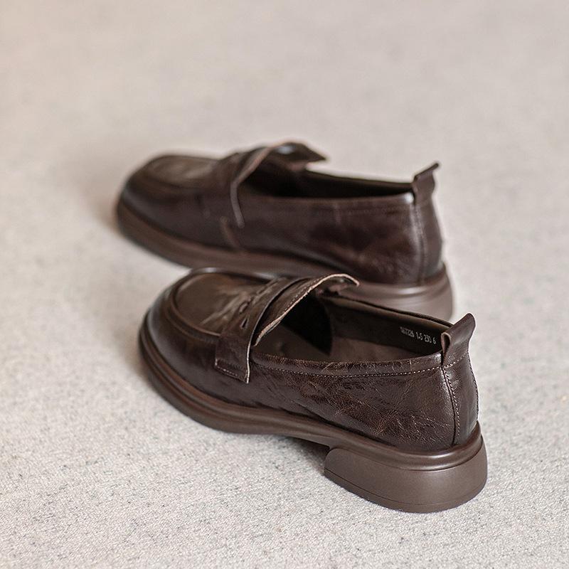 Dress Shoes Women Loafers Sheepskin Real Leather Low Heels Formal Business Suit Ladies 2025 Flats Shoes Spring Autumn Handmade