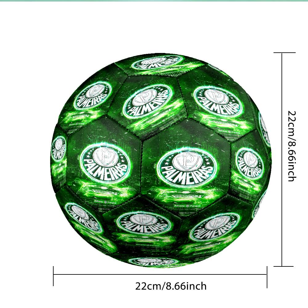 Green And White Passion Printed Size 5 Soccer Ball - Durable, Machine-stitched, Soft and Comfortable, Suitable for Training and Matches Gift