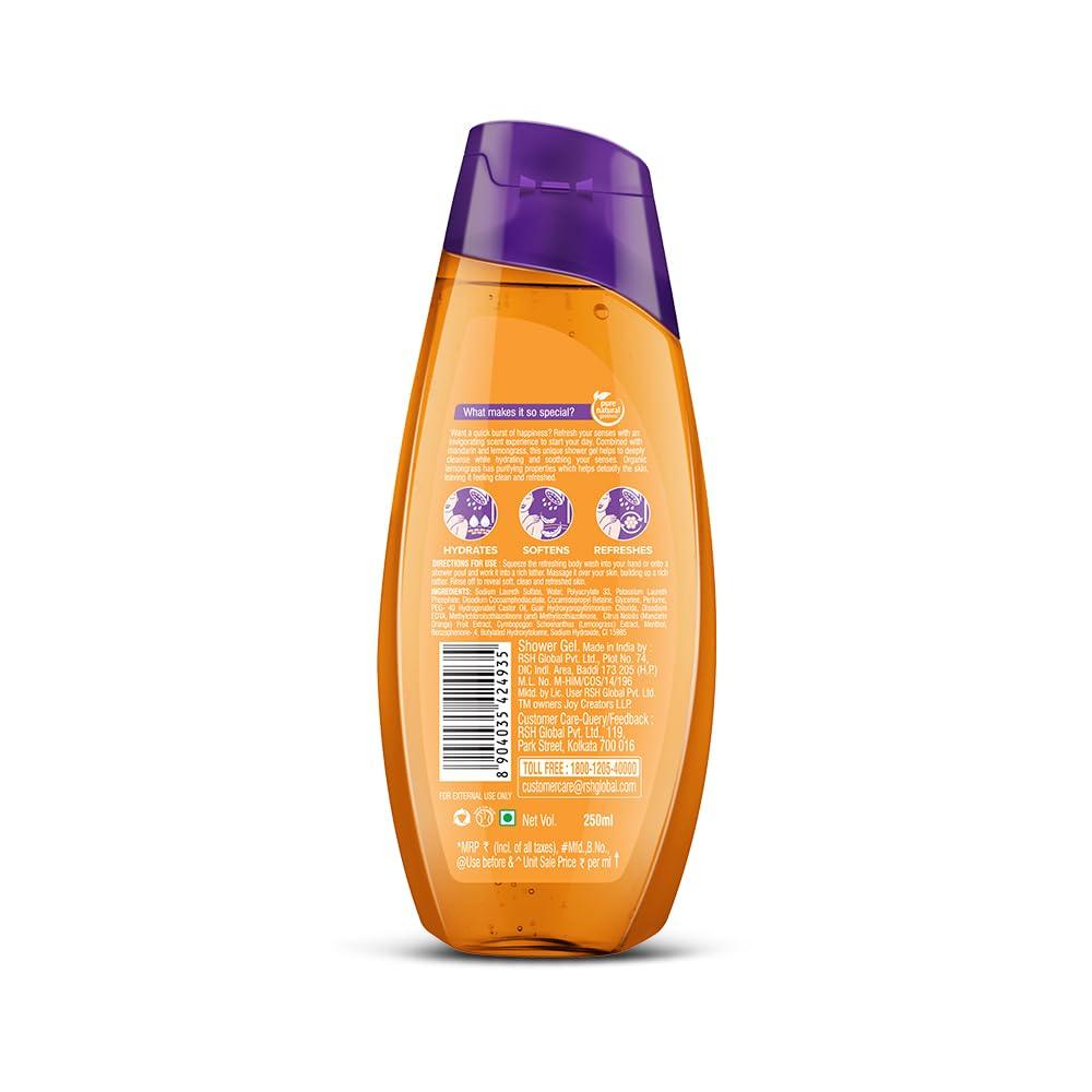 JOY Mandarine & Zitronengras Duschgel 250ml Veganes Duschgel Feuchtigkeitsspendender Hautreiniger