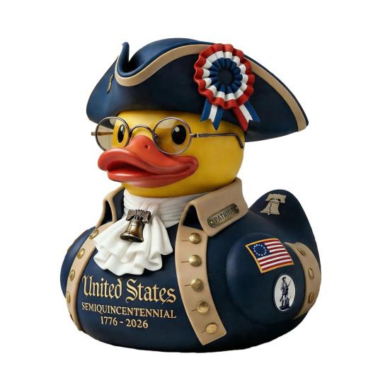 American Independence 250th Anniversary Duck Figurine Patriotic Resin Veteran Duck Statue for 4th of July Independence Day Celebration