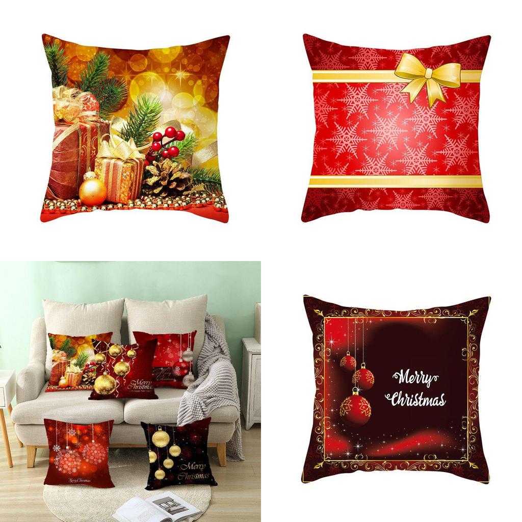 Weihnachtskissen Merry Cover Rot Weihnachtsmann Weihnachten Zuhause Sofa Dekor Neujahr 18