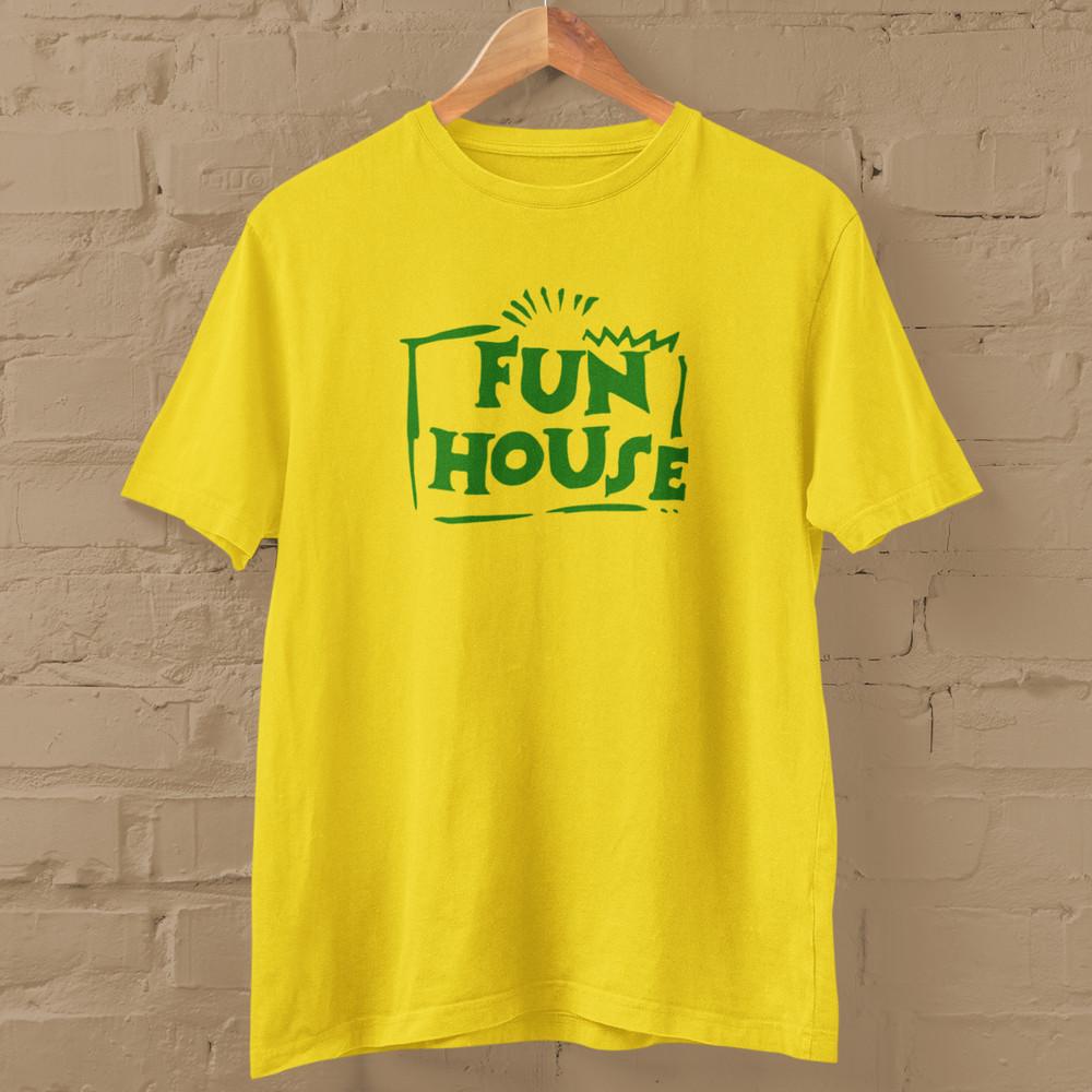

Fun House T-SHIRT (80s 90s kids TV Children s Retro Party fancy dress summer) Unisex T-Shirt L