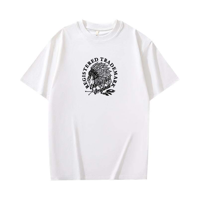 Simple T-shirt Men's print Summer Trendy Printed Cotton Short Sleeved Loose Trendy Breathable T-shirts