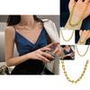 Collier Élégant en Forme de U Pour Couples Façonné en Acier Titane de Haute Qualité avec Placage Or et Design Géométrique Pour un Style Contemporain