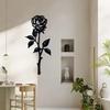 Metal Wall Art Rose Sculpture Decorative Ironwork Minimalist Modern Wall Hanging for Indoor Outdoor Use Living Room Bedroom Decor