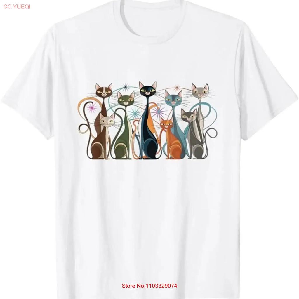 Cat Vintage Retro Mid Century Modern Look Cats 50s 60s Style T Shirt vintage Washed fashion Stylish Slightly streetwear homme