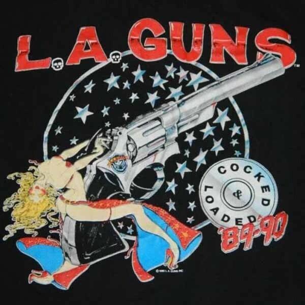 Cocked and Loaded LA Guns Tee Shirt Short Sleeve Black Unisex S-5XL UU111 XL