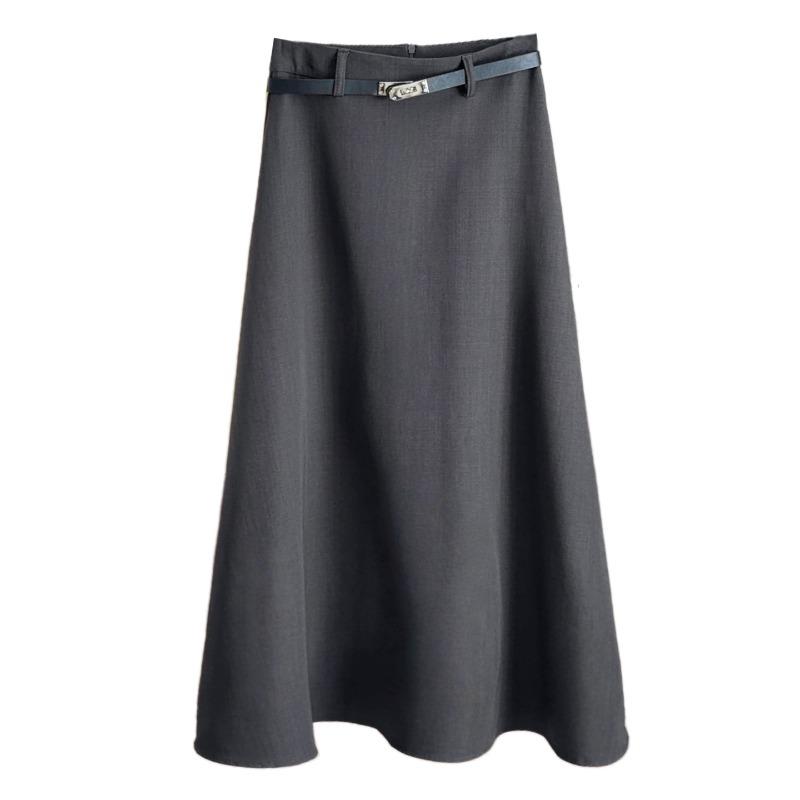 Black temperament suit skirt women's spring and summer new high waist drape a word to cover the hips and show thinness medium and long skirt