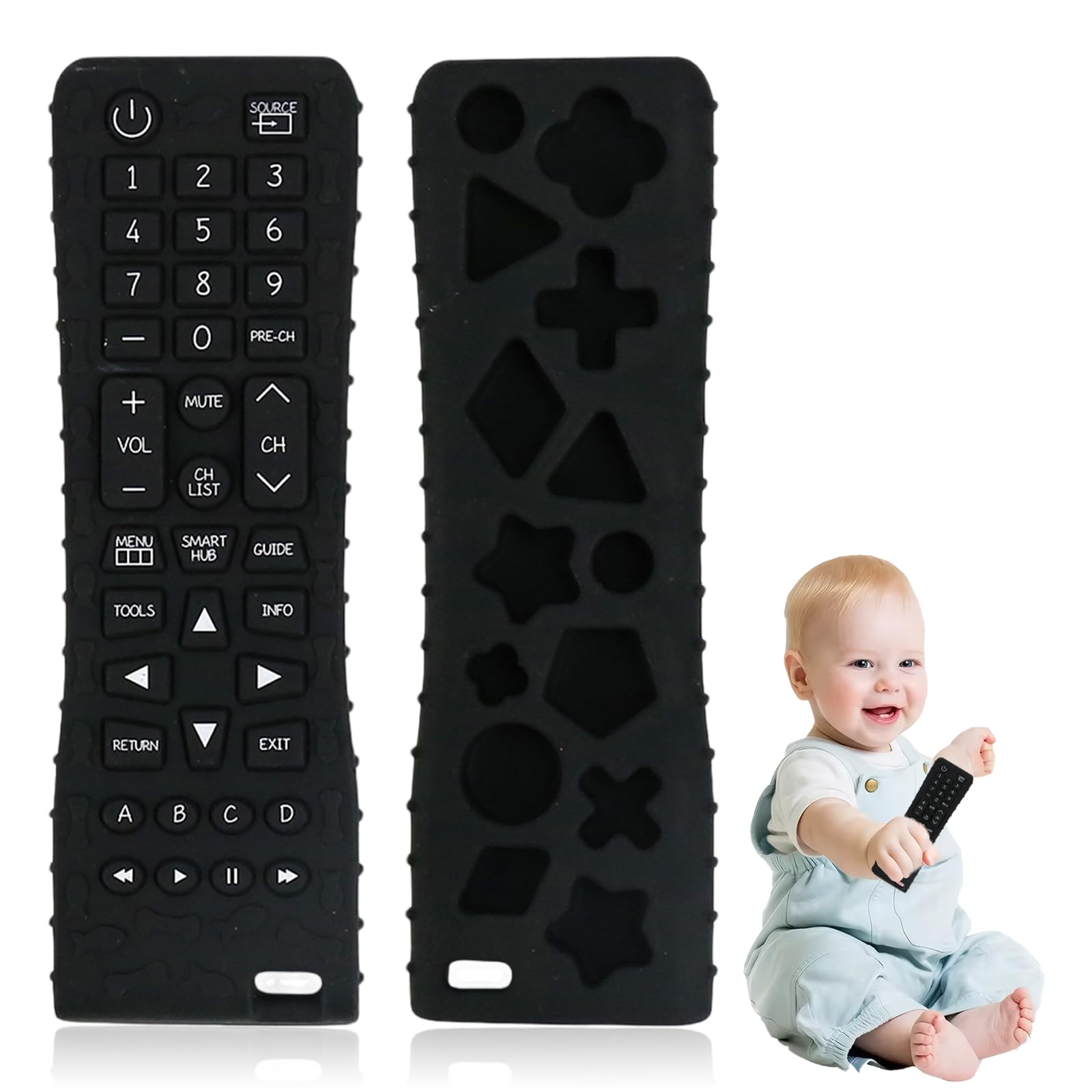 

MAEXUS Baby Remote Silicone Teething Remote Control Chew Early Educational Toy for Sensory Easy to Washable Pacifier, Toy, Toy, Stimulation,