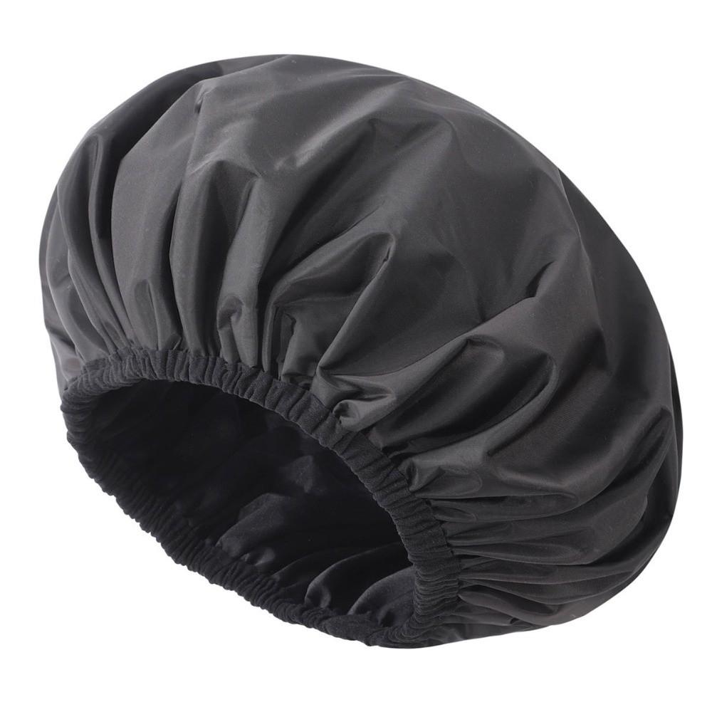 Double Layer Shower Cap Satin Lined Shower Bonnet New Bathing Hair Cover  Salon Use чёрный