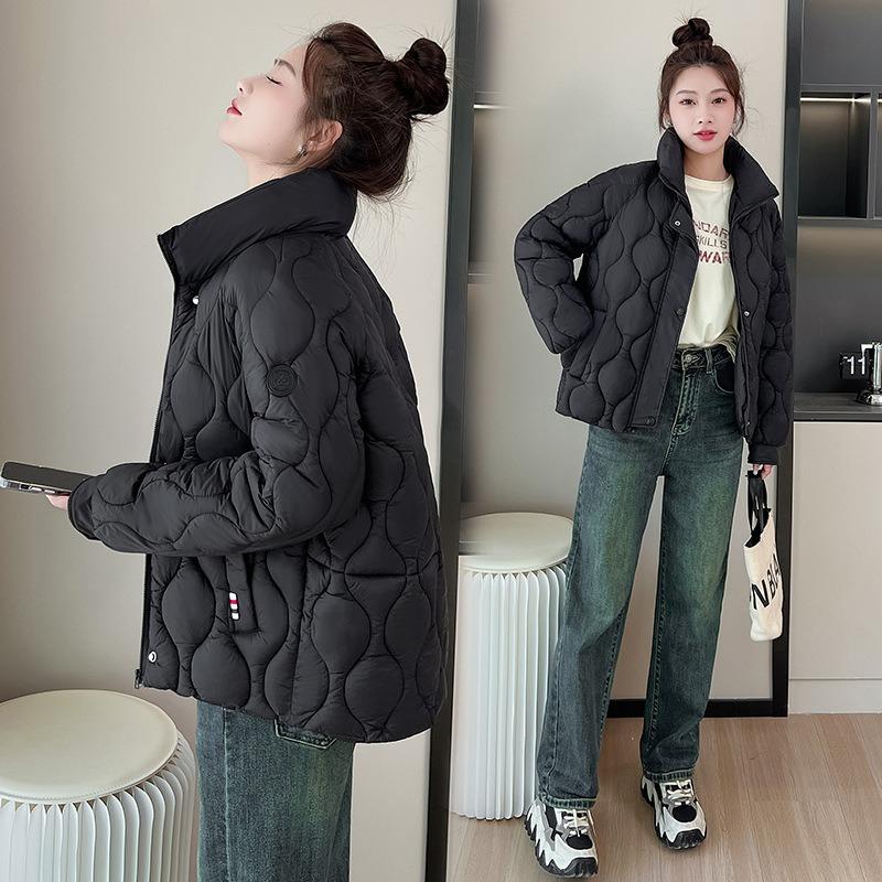 Winter new warm thickened stand-up collar jacket short fake two-piece down cotton clothes women's niche cotton clothes