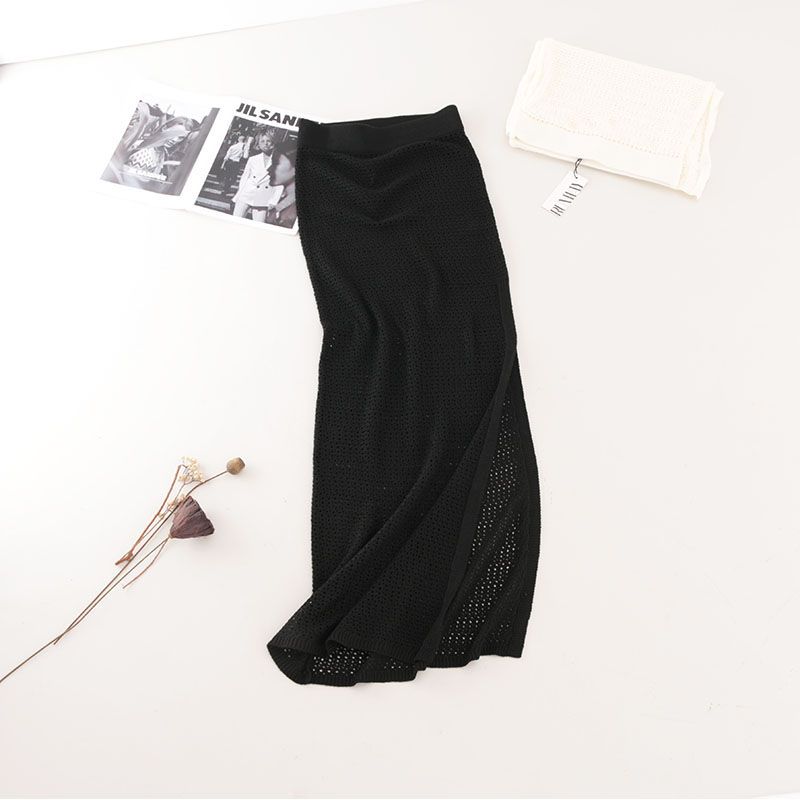 

Luxury Brand Gaoding Dujia R Cut Out Skirt Foreign Trade Original Order Elegant High Slit Knitting Sheath Dress Black (send Fashion Tape inner skirt) S/M