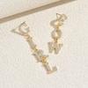 Women's Light Luxury Earrings Personalized Inlaid Diamond Design English Alphabet Niche Earrings Versatile Earrings