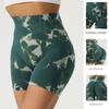 Mode d'été Nouveau Pantalon de Fitness Cravate Flottante Taille Haute Short Court Entraînement Lifting des Fesses Sport Course Tie Dye Pantalon de Yoga