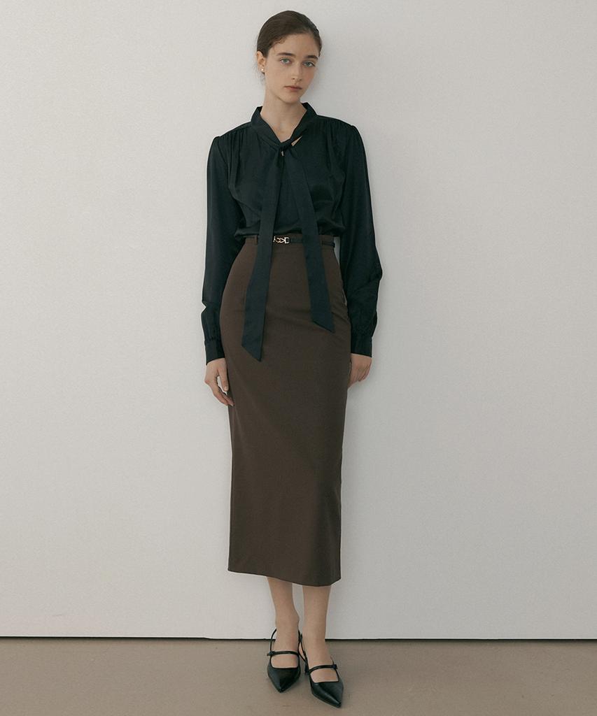 REORG Mor Scarf Blouse Black