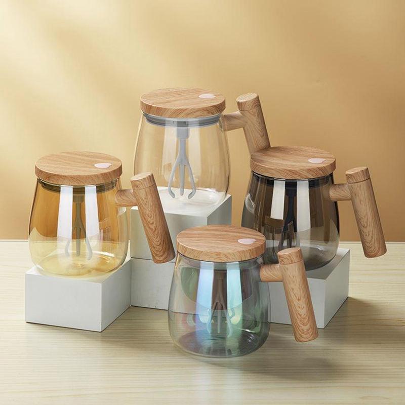 400ML Fully Automatic Coffee Stirring Cup Portable Electric Stirring Cup Office Glass Cup Milk Cocoa Self-Stirring Coffee Mug