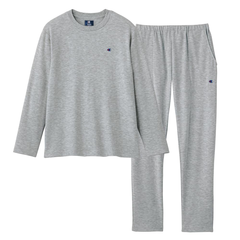 Room Wear Long Sleeve Long Pants Cardboard Knit [Champion] Men's Gray_OM8503