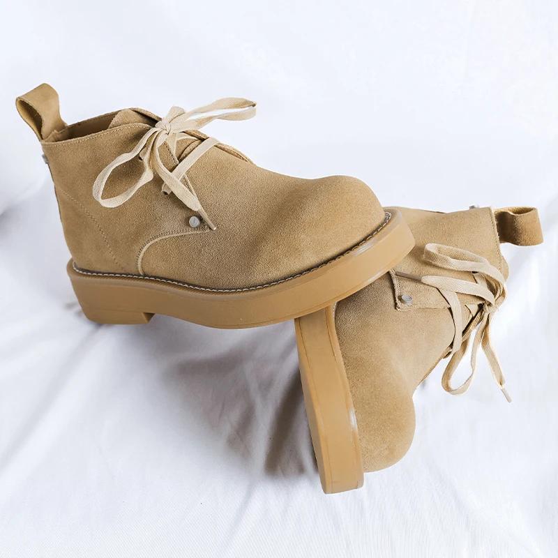 Fashion Winter Men's Boots Cow Suede Leather Warm Boots for Men Casual Snow Boots Fashion Outdoor Work High Top Ankle Boot Chelsea Boot