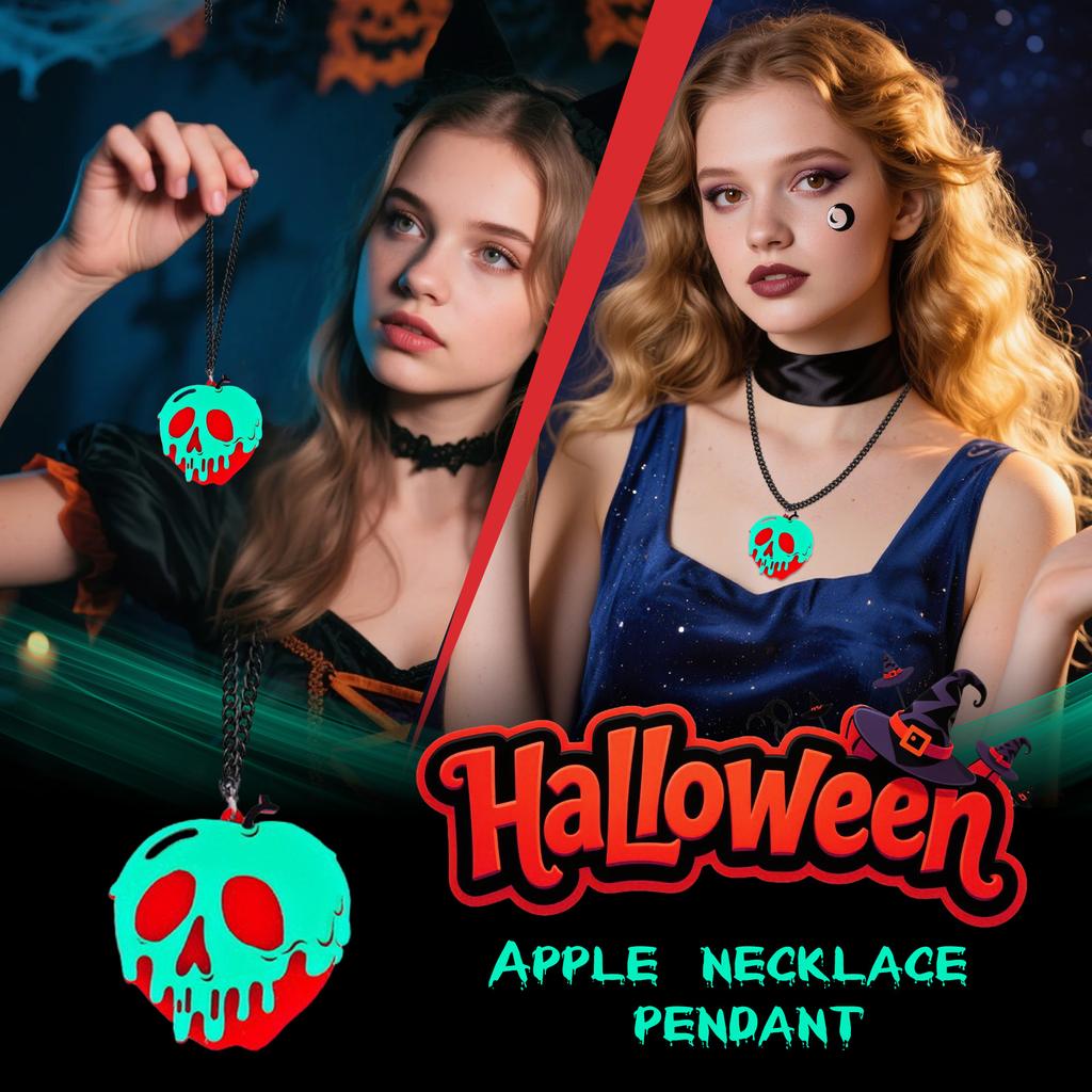 Poison Necklace, Movie Inspired Evil Necklace For Women, Devil Jewelry Cosplay For Halloween Costume, Snow Merch Accessories Gifts