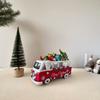 1pc Metal Christmas Bus Desktop Decoration Kids Toy Gift Vintage Craft Miniature Vehicle Xmas Table Home Decor Presents Kids