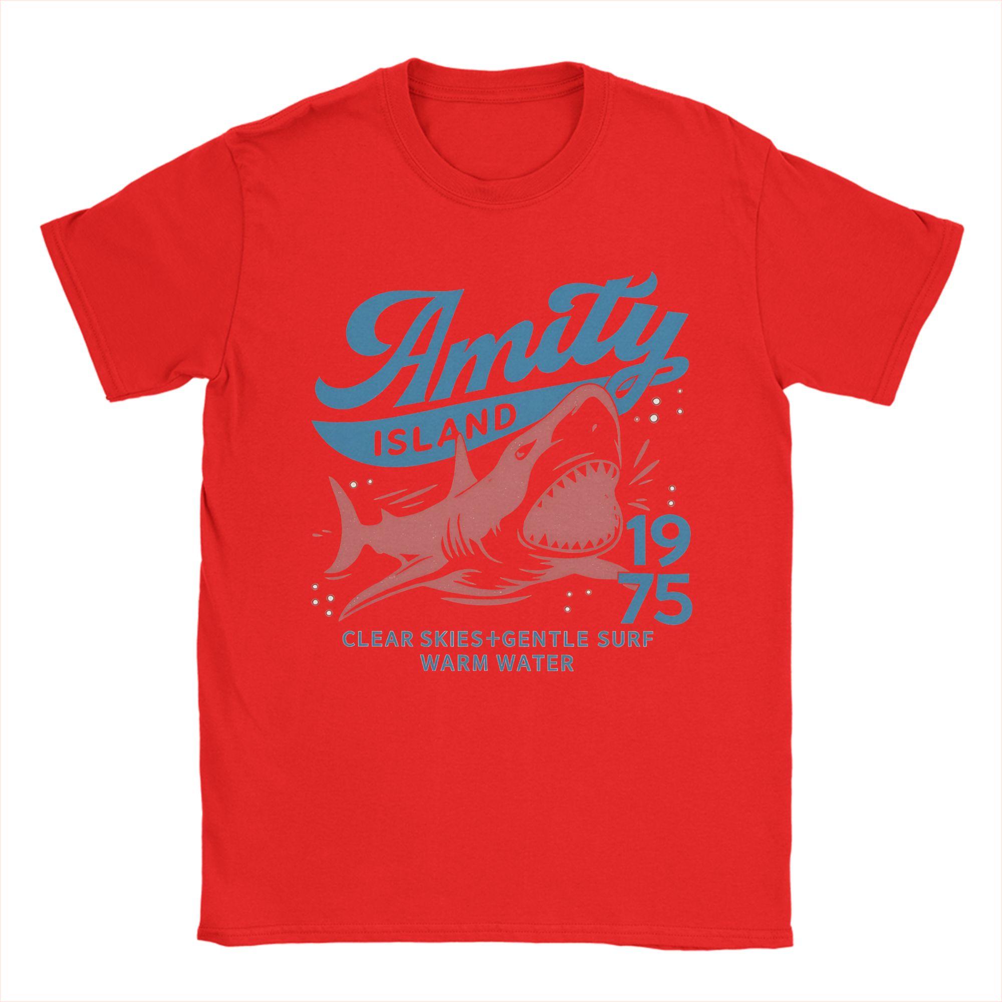 Unisex Women Graphic Printing Jaws Amity Island 1975 Movie Tee T Shirt Pure Cotton Tshirts Clothing S
