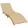 Sun Lounger Cushion, Beige Melange, 200X50X4 Cm, Fabric