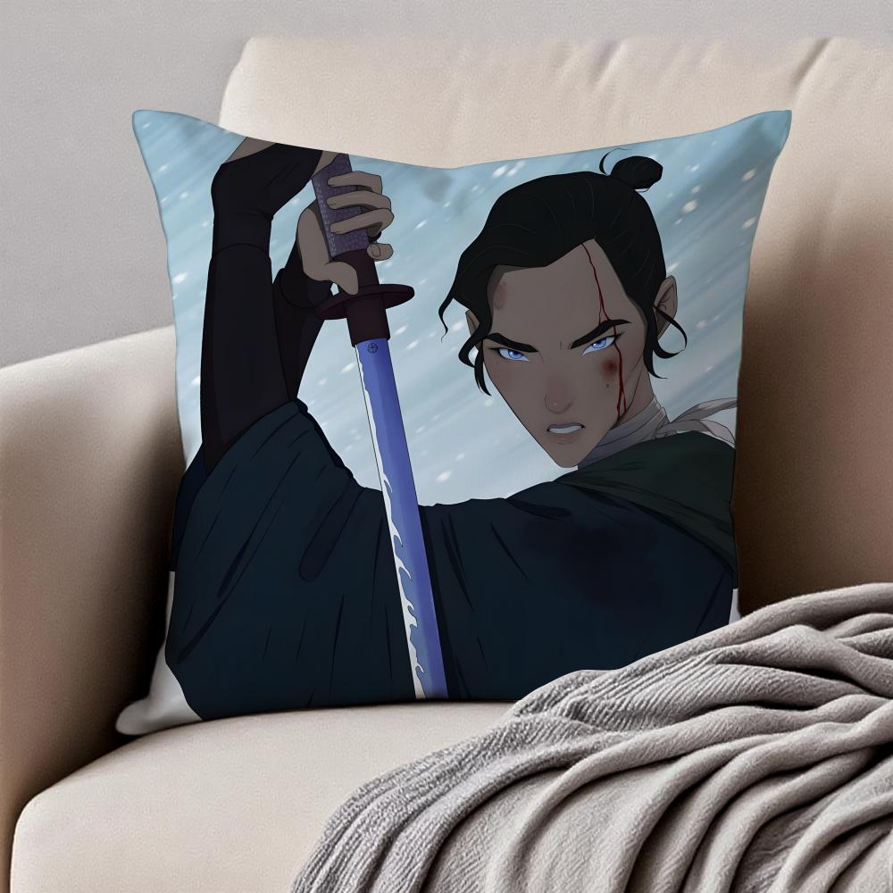 B-Blue Eye Samurai Cushion Cover Pillowcase Anti-Dustmite Invisible Zipper Short Plush Sofa Cushion