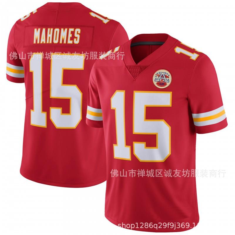 Mens Kansas City Chiefs 15 Mahomes Football Jersey Multi-Sport Athletic Shirt