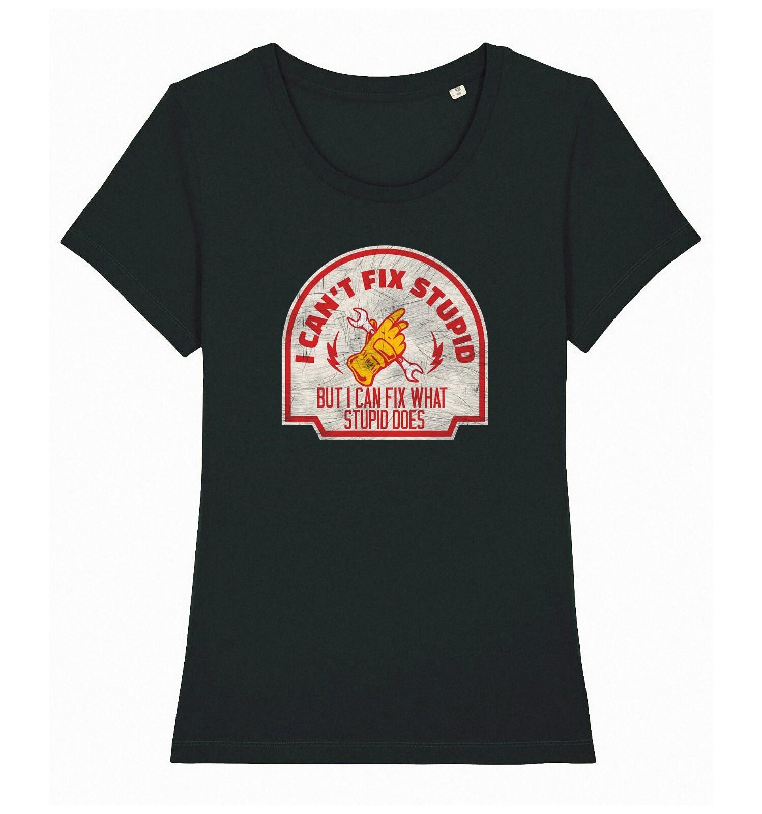 Womens BIKER T-Shirt Mens Womens Tees Top I Cant Fix Stupid Motorcycle Bike Motorbike Chopper Ladies 3XL