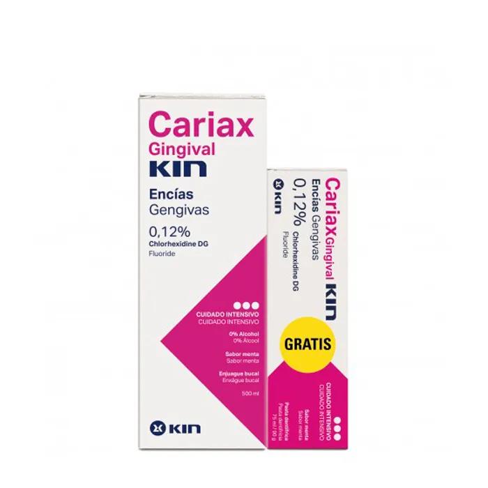 Kin Cariax ополаскиватель для полости рта 500 мл + зубная паста 75 мл