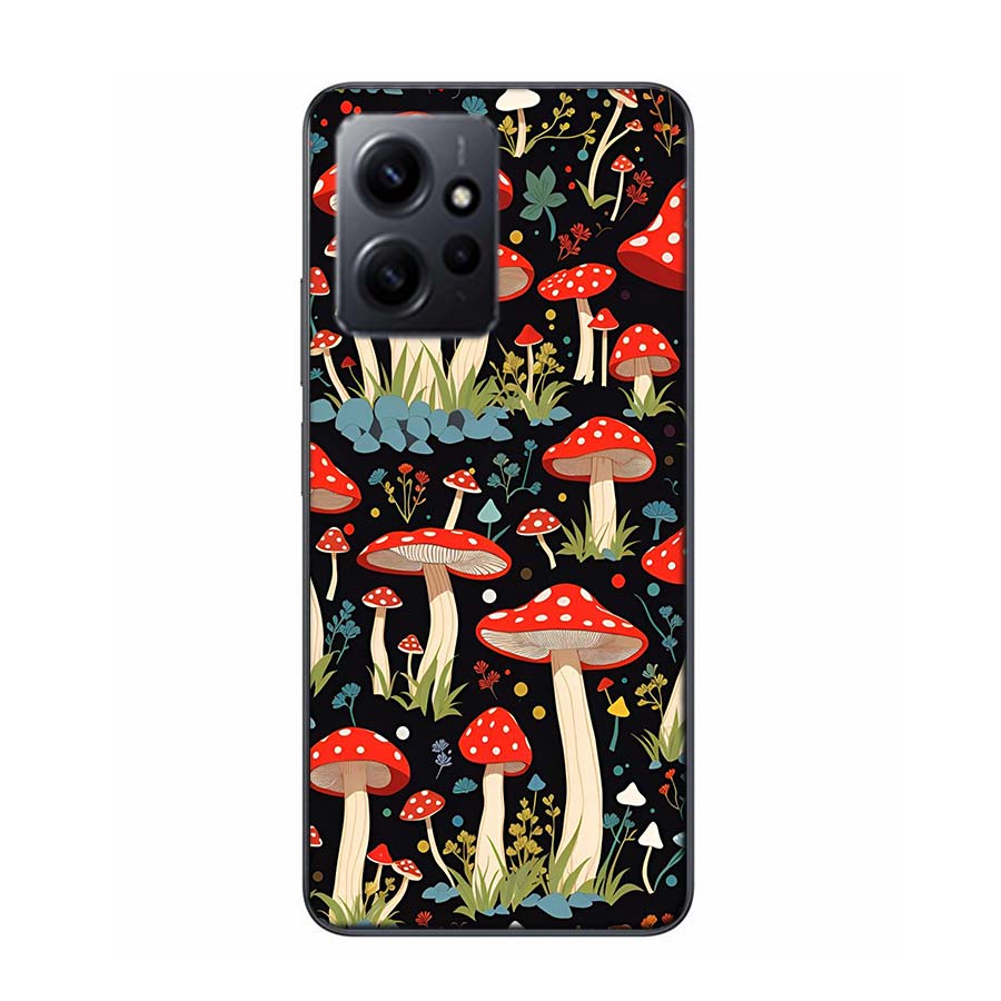 Colorful Mushroom Phone Case For Redmi 12 13C 12C 15C 9 10 10C Note 13 Pro Plus 14 15 Pro 9T 9C 9A TPU Soft Cover Clear Cell Cas
