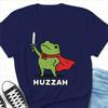 Vintage Huzzah Frog Cartoon Print T Shirts Unisex Unisex Short Sleeve Streetwear Funny Animal Frog Anime Retro Tshirt