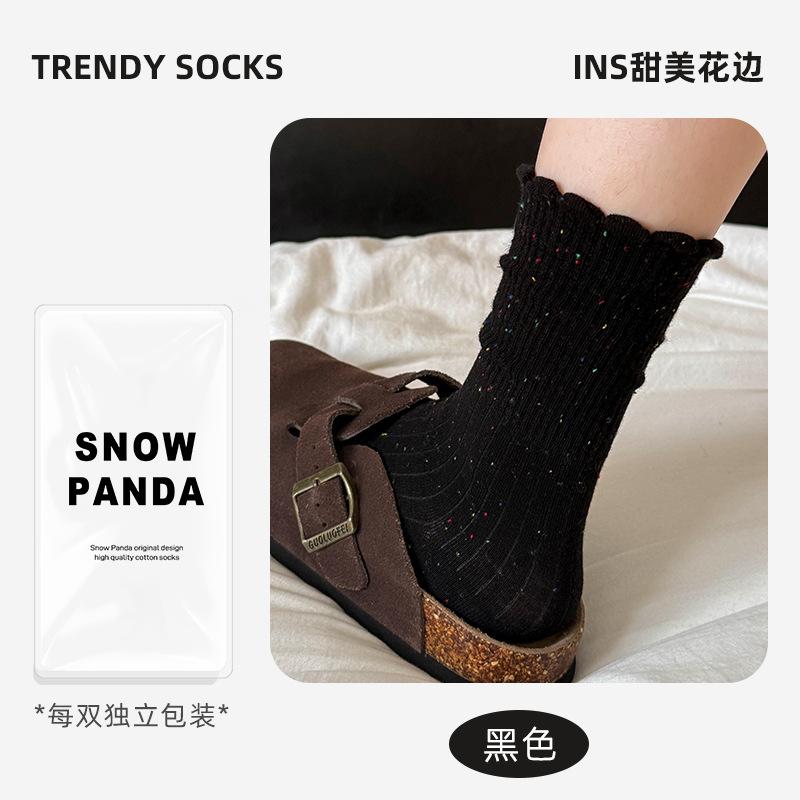 Socks Women's Season Medium Tube Socks Ideas Yarn Lace Stacking Socks Cotton Socks Boneless Women's Socks Versatile Socks Socks Industry