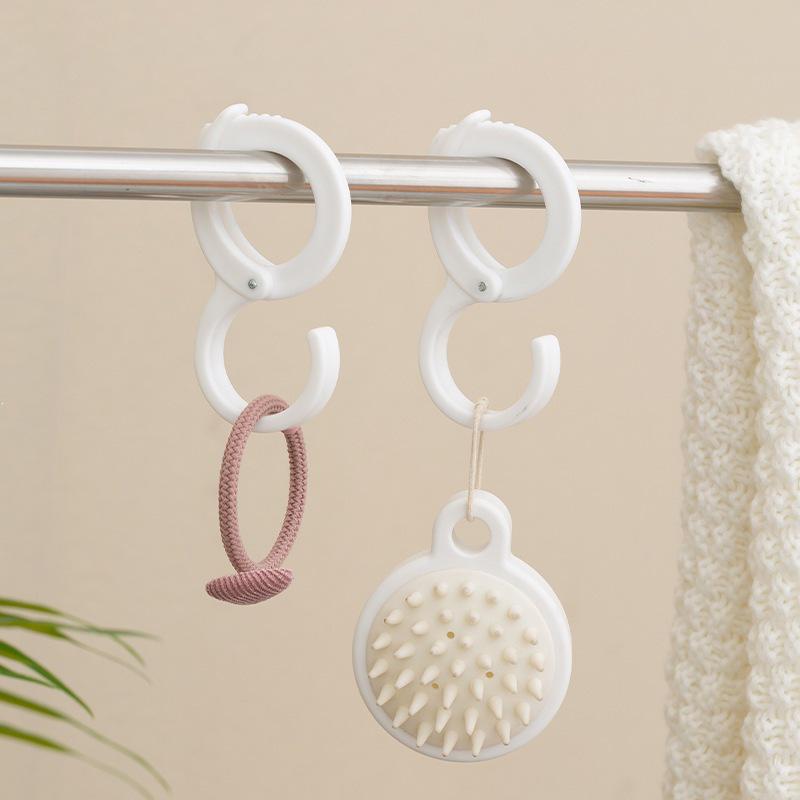 S-Shaped No-Drill Kitchen & Bathroom Hook - Plastic White Cabinet Hanger