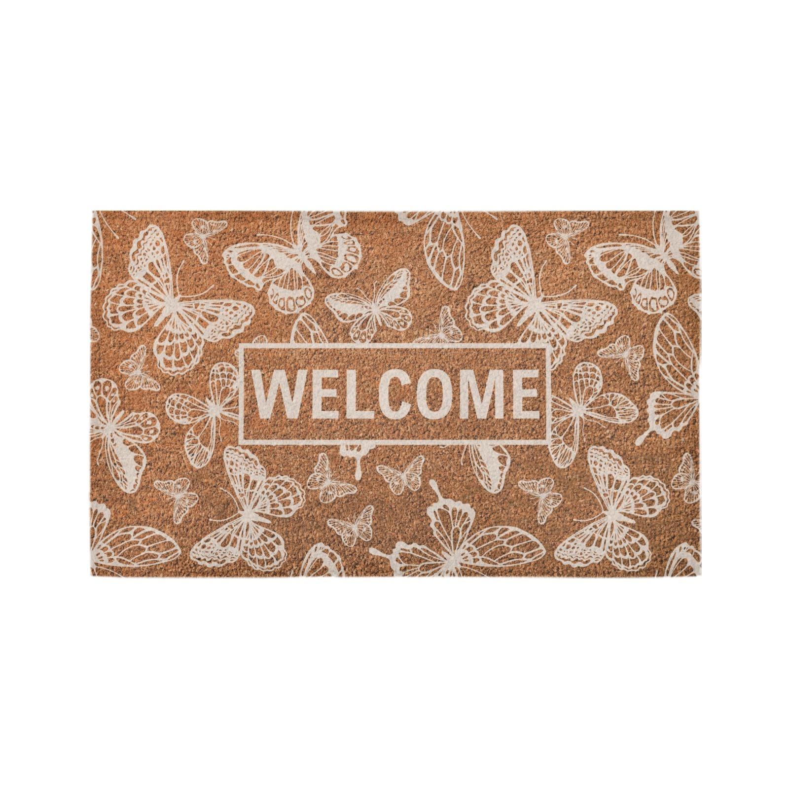 Vlinder Welkom Deurmat Rubber Decoratie Entree Mat Portiek Terras Vloermat Voordeur Welkom Binnen Buiten Deurmatten Voor Tuin 24x16Inch