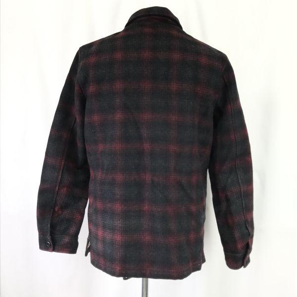 R.P.T RUPERT Wool Check CPO Jacket Shirt Men L Red Black Jacket Jumper cBH619(USED)