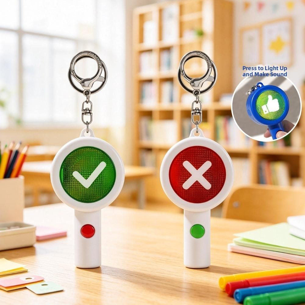 Acrylic Keychain Response Card Handheld Judgement Board Keyring Voting Paddles Activity Supplies