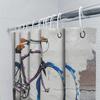 Vintage Bicycle Shower Curtain Retro Cycling Wall Art Bathroom Decor Rustic Farmhouse Washable Fabric Liner