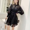 2020 New Spring Self Portrait Runway Dress Hollow Lantern Sleeves Embroidered Lace Party Dress