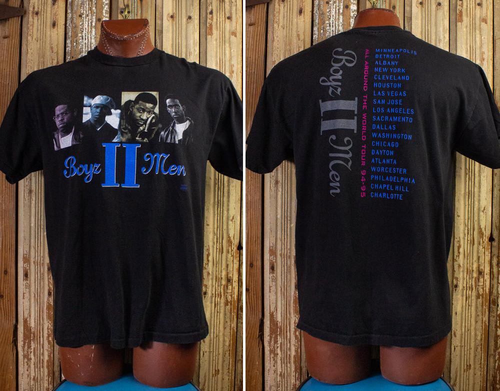 Vintage Boyz II Men All Around The World Concert Rap Tee 1994-95 Black XXXL