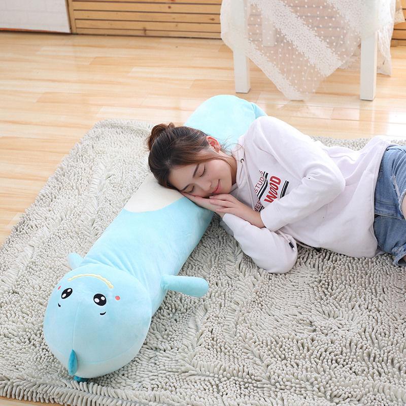 Long Strip Pute Sylindrisk Plysj Sovepute Avtagbar Vaskbar Seng Sovepute