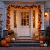 Artificial Autumn Leaf Garland with Realistic Vines and Pumpkin Decorations for Seasonal Home and Event Decoration Indoor and Outdoor Use