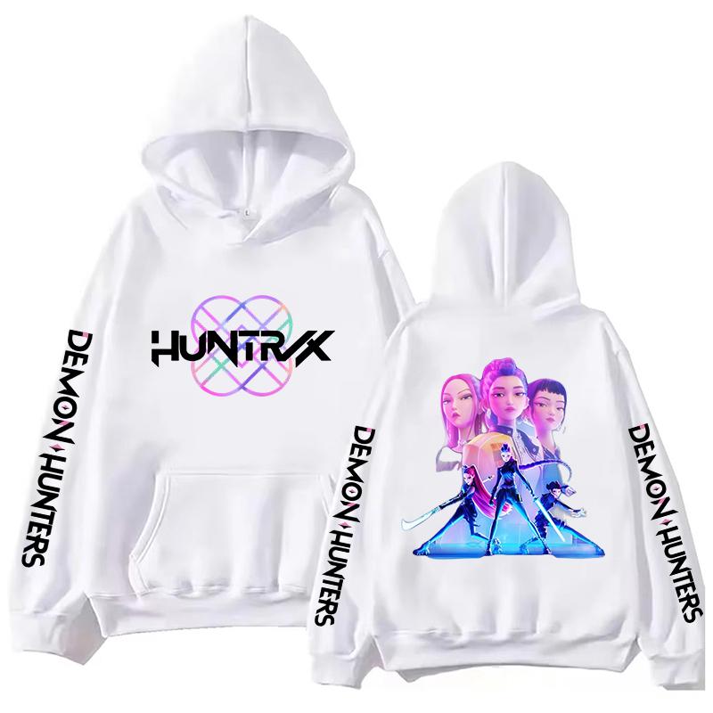 Funny Anime KPop Demon Hunters Mira Rumi Zoey Print Hoodie Fashion Women Men Casual Tops Pullover Hoodies Ladies Sweatshirt