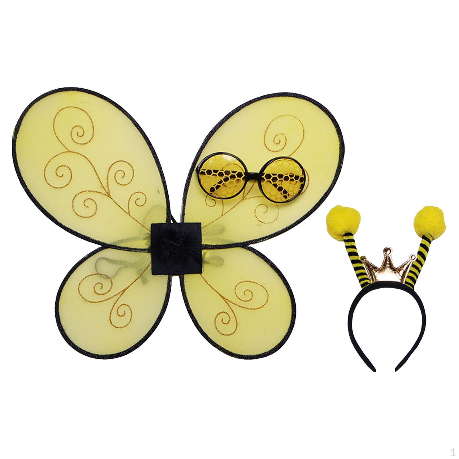 

Bee Wing Accessory Set for Children s Costumes, Consisting of A Headband, , Glasses, Antennae жёлтый